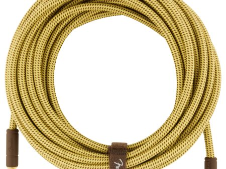 Fender Deluxe Series Instrument Cable 25 Feet Angled Tweed Supply