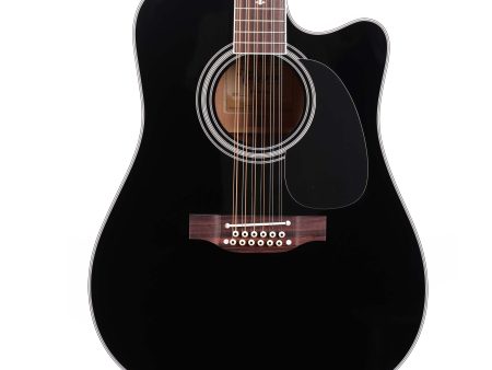 Takamine EF381SC 12-String Dreadnought Acoustic-Electric Black Hot on Sale