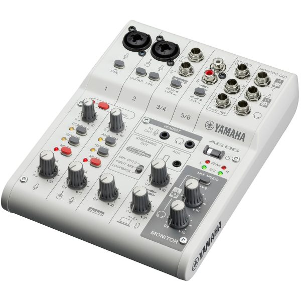 Yamaha AG06MK2 6-Channel Mixer USB Interface White on Sale