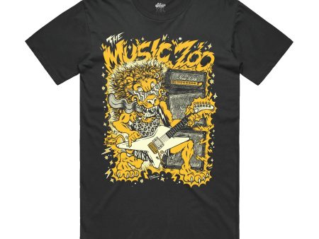 The Music Zoo Rockin  Lion T-Shirt Gray Supply