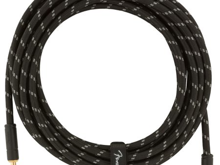 Fender Deluxe Series Instrument Cable 18.6 Feet Angled Black Tweed Online