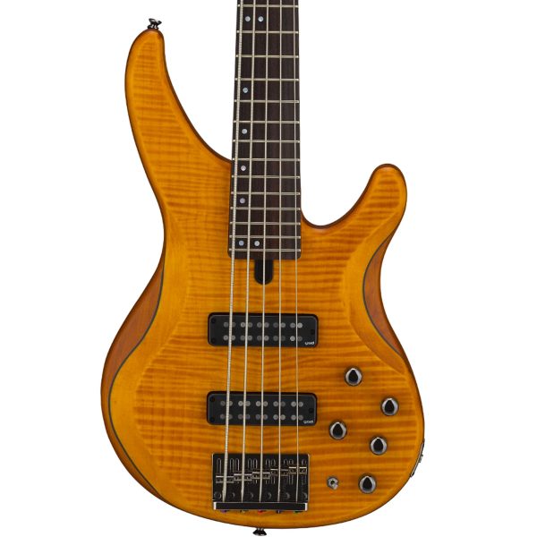 Yamaha TRBX605FM 5-String Electric Bass Guitar Matte Amber Hot on Sale