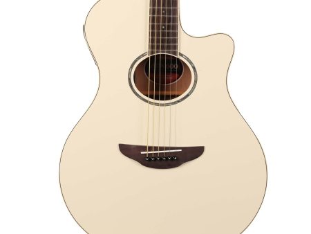 Yamaha APX600 Acoustic Electric Guitar Vintage White For Sale