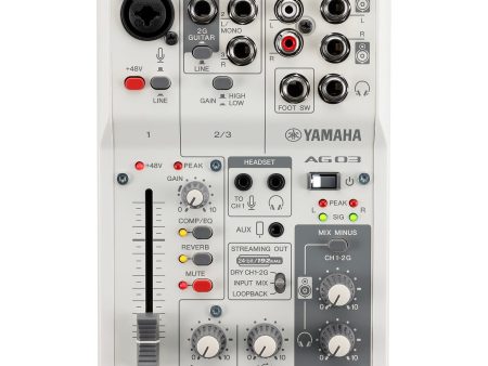 Yamaha AG03MK2 3-Channel Mixer USB Interface White For Sale