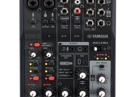 Yamaha AG06MK2 6-Channel Mixer USB Interface Black Online now