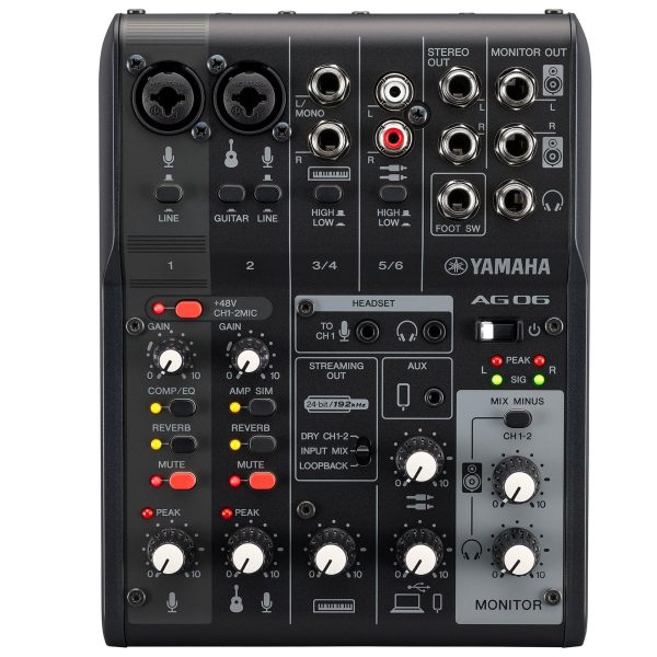 Yamaha AG06MK2 6-Channel Mixer USB Interface Black Online now