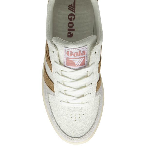 GOLA GRANDSLAM TRIDENT Blanc Marron Sneakers Baskets adulte Sale