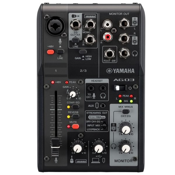 Yamaha Live Streaming Pack AG03 MK2 Black Hot on Sale