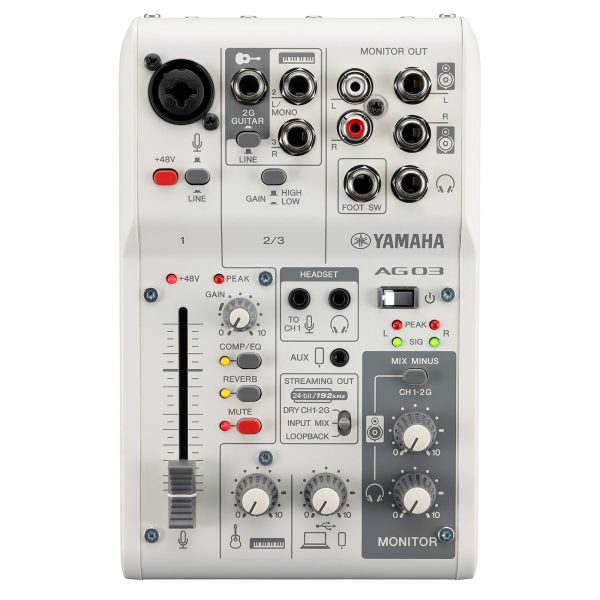 Yamaha AG03MK2 3-Channel Mixer USB Interface White Open-Box Online Hot Sale