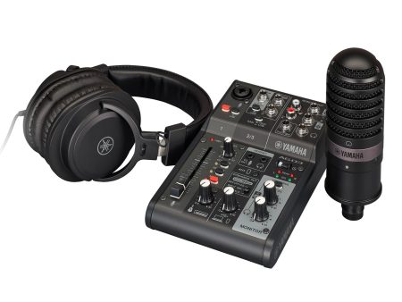 Yamaha Live Streaming Pack AG03 MK2 Black Hot on Sale