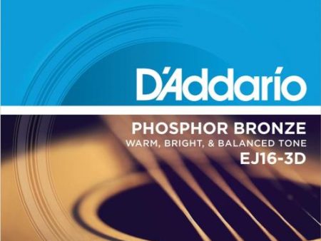 D Addario 3-Pack Phosphor Bronze Acoustic Strings (Light 12-53) Supply