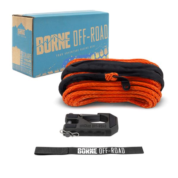 Borne Off-Road Winch Hook - 3 8in Rope - Hand Strap - Orange For Discount