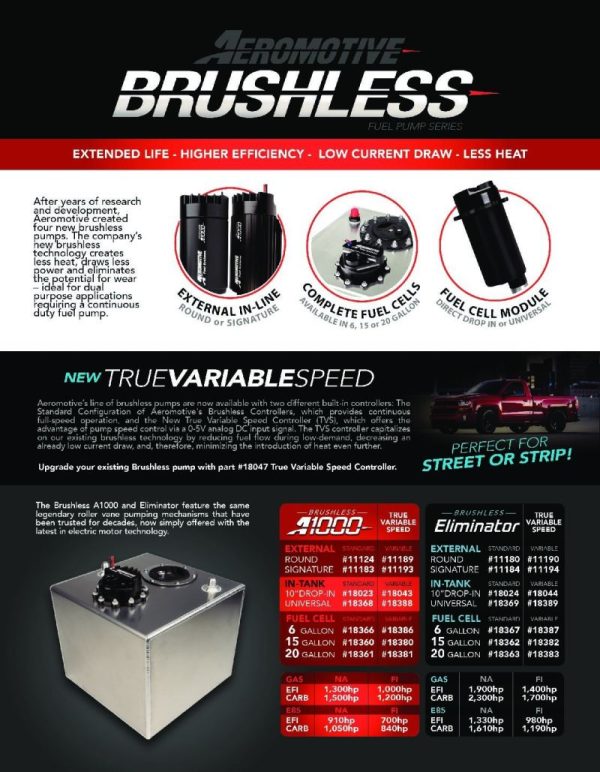 Aeromotive Variable Speed Controlled Fuel Pump - In-line - Signature Brushless Eliminator Online Sale