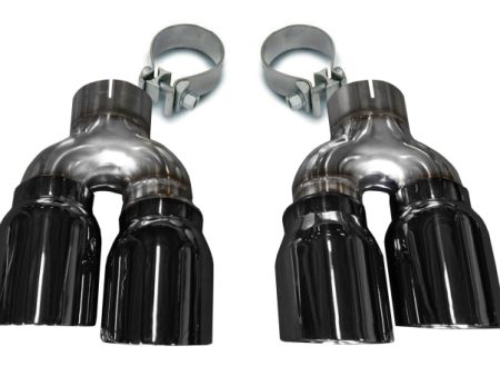 Corsa 2016-2019 Cadillac ATS 3.6T 4in Inlet   4in Outlet Twin Black Tip Kit (For Corsa Exhaust Only) on Sale