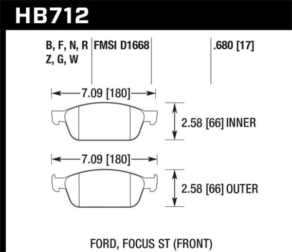 Hawk 13-14 Ford Focus 2.0L ST Front ER-1 Brake Pads For Cheap