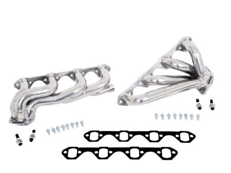 BBK 87-95 Ford F150 Truck 5.8 351 Shorty Unequal Length Exhaust Headers - 1-5 8 Silver Ceramic Discount